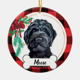 Black Labradoodle/Black Goldendoodle Keramisch Ornament