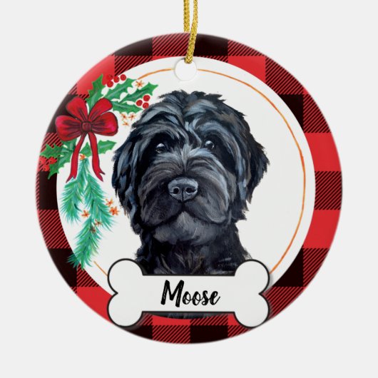 Black Labradoodle/Black Goldendoodle Keramisch Ornament (Voorkant)