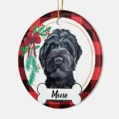 Black Labradoodle/Black Goldendoodle Keramisch Ornament (Links)