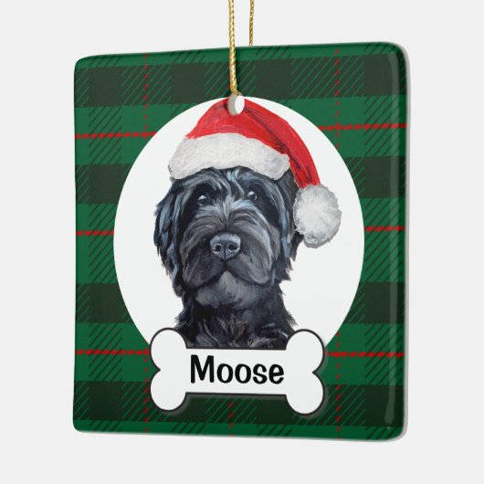 Black Labradoodle / Black Goldendoodle Keramisch Ornament (Links)