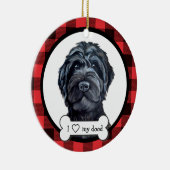 Black Labradoodle/Black Goldendoodle Keramisch Ornament (Rechts)