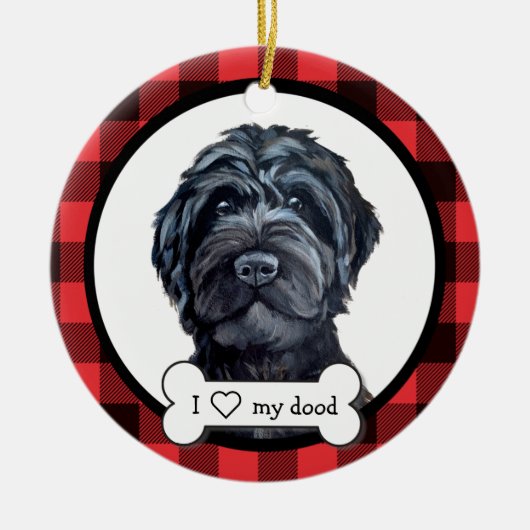Black Labradoodle/Black Goldendoodle Keramisch Ornament (Voorkant)