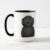 Black Labradoodle Cartoon Mok (Links)