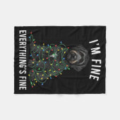 Black Labradoodle Christmas I'm Fine Everything Is Fleece Deken (Voorkant (Horizontaal))