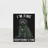 Black Labradoodle Christmas I'm Fine Everything Is Kaart (Voorkant)
