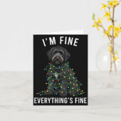 Black Labradoodle Christmas I'm Fine Everything Is Kaart (Gele Bloem)