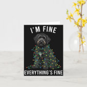 Black Labradoodle Christmas I'm Fine Everything Is Kaart (Gele Bloem)