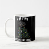 Black Labradoodle Christmas I'm Fine Everything Is Koffiemok (Links)