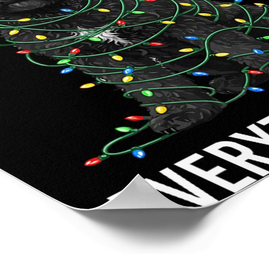 Black Labradoodle Christmas I'm Fine Everything Is Poster (Hoek)