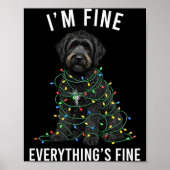 Black Labradoodle Christmas I'm Fine Everything Is Poster (Voorkant)