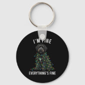 Black Labradoodle Christmas I'm Fine Everything Is Sleutelhanger (Voorkant)