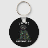 Black Labradoodle Christmas I'm Fine Everything Is Sleutelhanger (Voorkant)