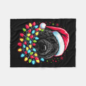 Black Labradoodle Christmas Tree Xmas Lights Doodl Fleece Deken (Voorkant (Horizontaal))