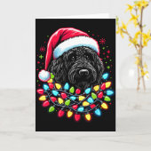Black Labradoodle Christmas Tree Xmas Lights Doodl Kaart (Gele Bloem)