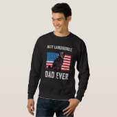 Black Labradoodle Dad American Flag Dog Owner Fun Trui (Voorkant volledig)