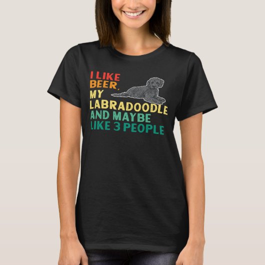 Black Labradoodle Dog Beer Labradoodle T-shirt (Voorkant)
