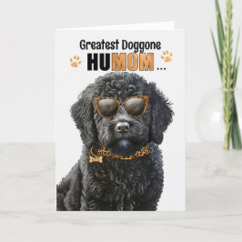 Black Labradoodle Dog Best HuMOM Ever Moederdag Feestdagen Kaart