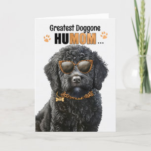 Black Labradoodle Dog Best HuMOM Ever Moederdag Feestdagen Kaart