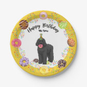 Black Labradoodle Dog Birthday Party Paper Bord (Voorkant)