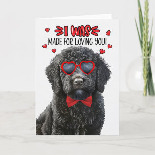 Black Labradoodle Gemaakt voor Liefdevolle Valenti Feestdagen Kaart