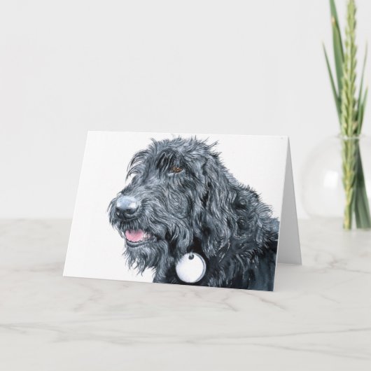 Black Labradoodle Greeting Cards Kaart (Voorkant)