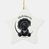 Black Labradoodle IAAM Keramisch Ornament (Voorkant)