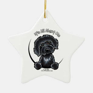 Black Labradoodle IAAM Keramisch Ornament
