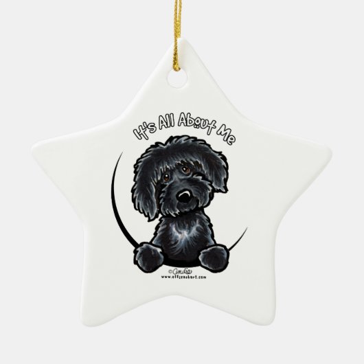 Black Labradoodle IAAM Keramisch Ornament (Voorkant)