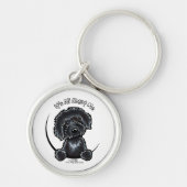 Black Labradoodle IAAM Sleutelhanger (Voorkant)