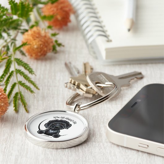 Black Labradoodle IAAM Sleutelhanger (Zijkant)