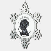 Black Labradoodle IAAM Tin Sneeuwvlok Ornament (Rechts)