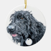 Black Labradoodle Keramisch Ornament (Voorkant)