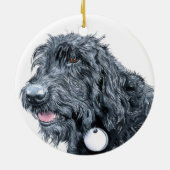 Black Labradoodle Keramisch Ornament (Achterkant)