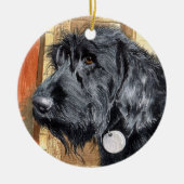 Black Labradoodle Keramisch Ornament (Voorkant)