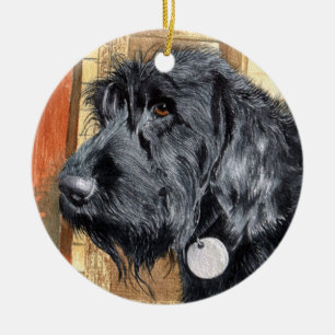 Black Labradoodle Keramisch Ornament