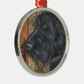 Black Labradoodle Metalen Ornament (Rechts)