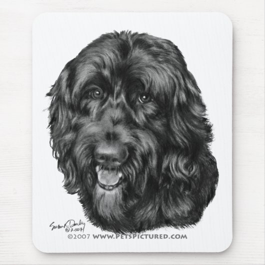 Black Labradoodle Muismat (Voorkant)
