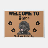 Black Labradoodle Personalized Door Mat Doormat (Voorkant)