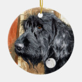 Black Labradoodle Ralph Keramisch Ornament (Voorkant)