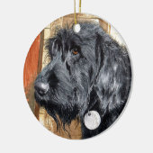 Black Labradoodle Ralph Keramisch Ornament (Links)