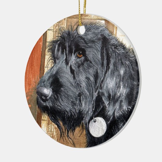 Black Labradoodle Ralph Keramisch Ornament (Links)