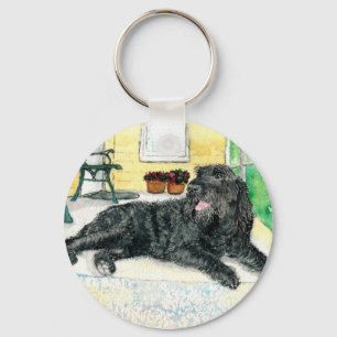 Black Labradoodle Sleutelhanger