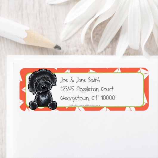 Black Labradoodle Tomato Sailships Etiket (Insitu)