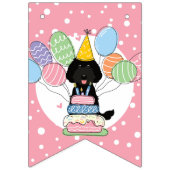 Black Labradoodle Verjaardagsfeestje Bunting Vlagg Vlaggetjes (Eerste vlag)