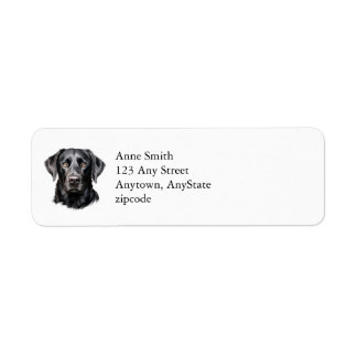 Black Labrador Adresetiketten Etiket