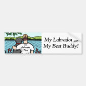 Black Labrador and Dad Lake Uitzicht 2 Bumpersticker (Voorkant)