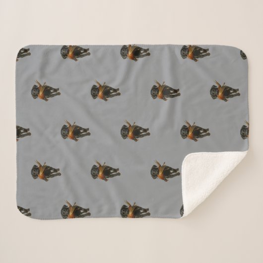 Black Labrador and Pheasant Sherpa Blanket Sherpa Deken (Voorkant (horizontaal))