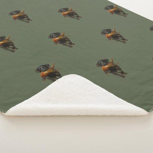 Black Labrador and Pheasant Sherpa Blanket Sherpa Deken (3/4)