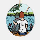 Black Labrador Angel en mam 2 Keramisch Ornament (Links)