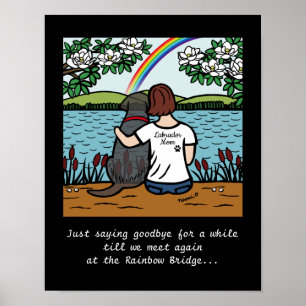 Black Labrador Angel en mam Brown Poster